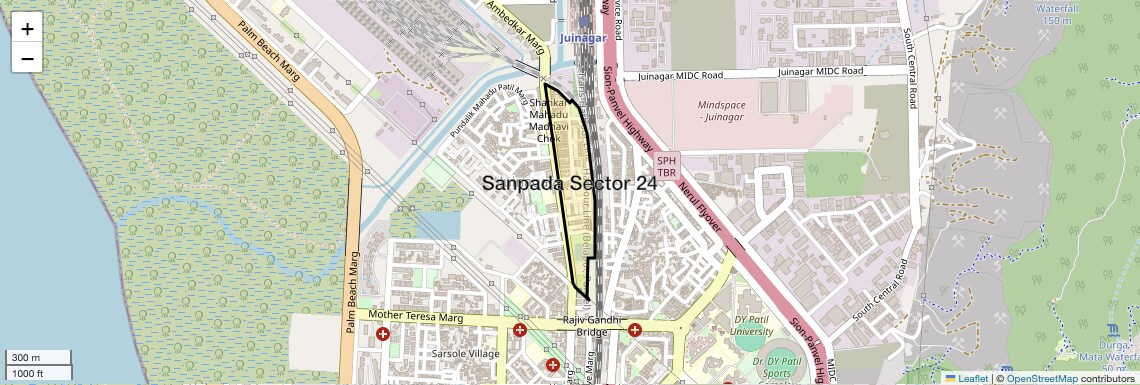 Location Map of Sanpada Sector 24, Navi Mumbai
