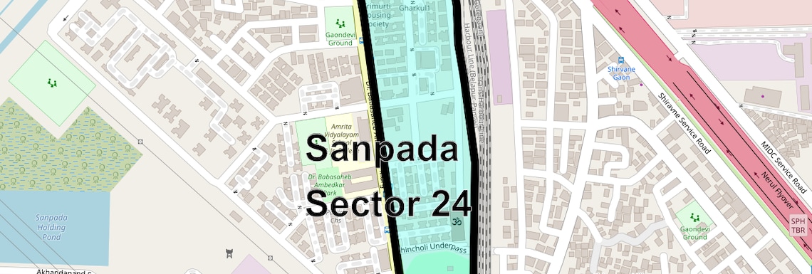 Location Map of Sanpada Sector 24, Navi Mumbai