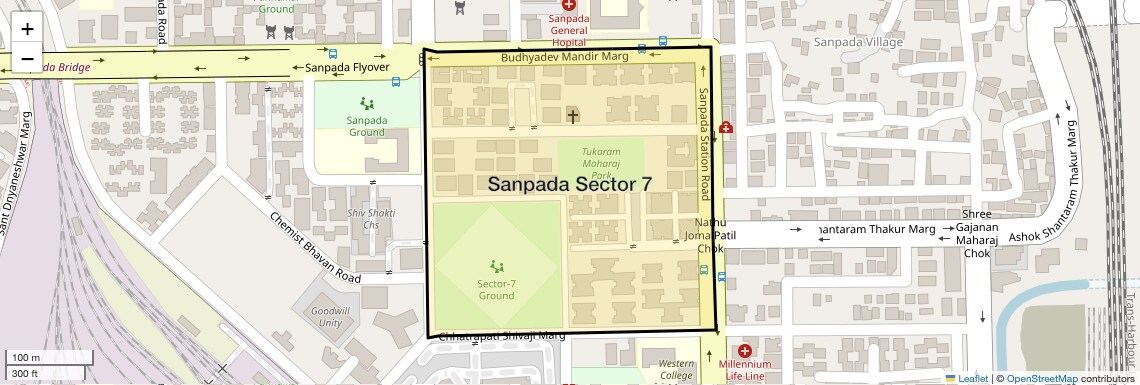Location Map of Sanpada Sector 7, Navi Mumbai