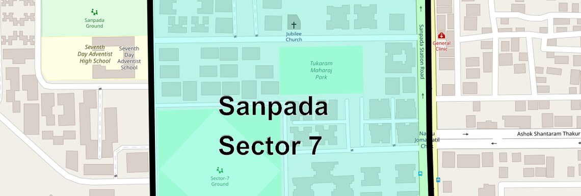Location Map of Sanpada Sector 7, Navi Mumbai