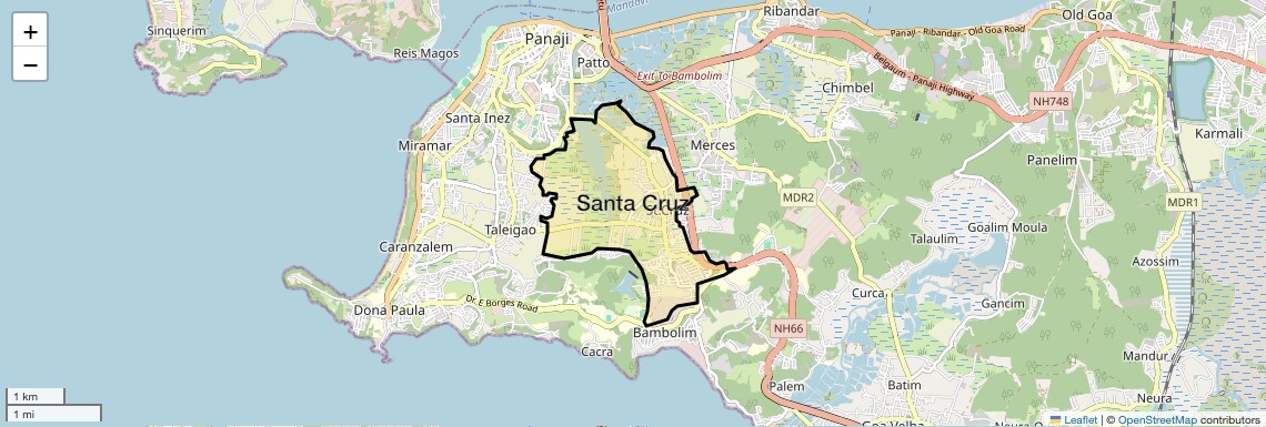 Location Map of Santa Cruz, Goa