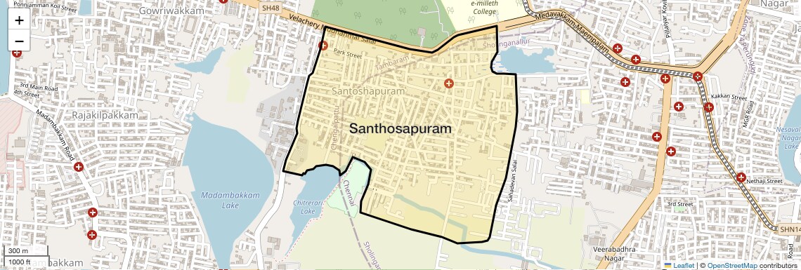 Location Map of Santhosapuram, Chennai