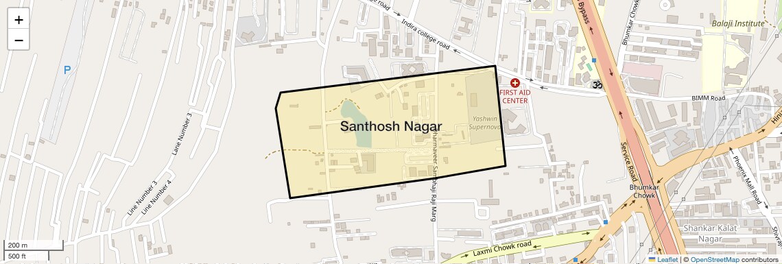 Location Map of Santhosh Nagar, Pune