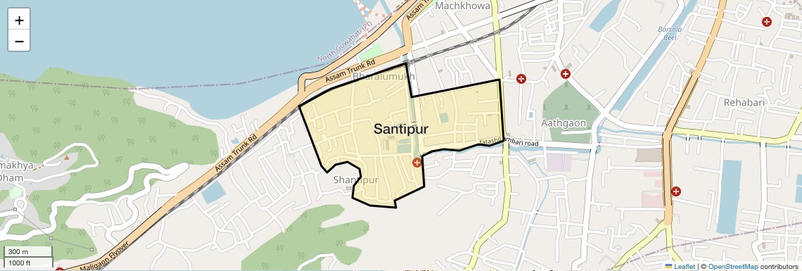 Location Map of Santipur, Guwahati