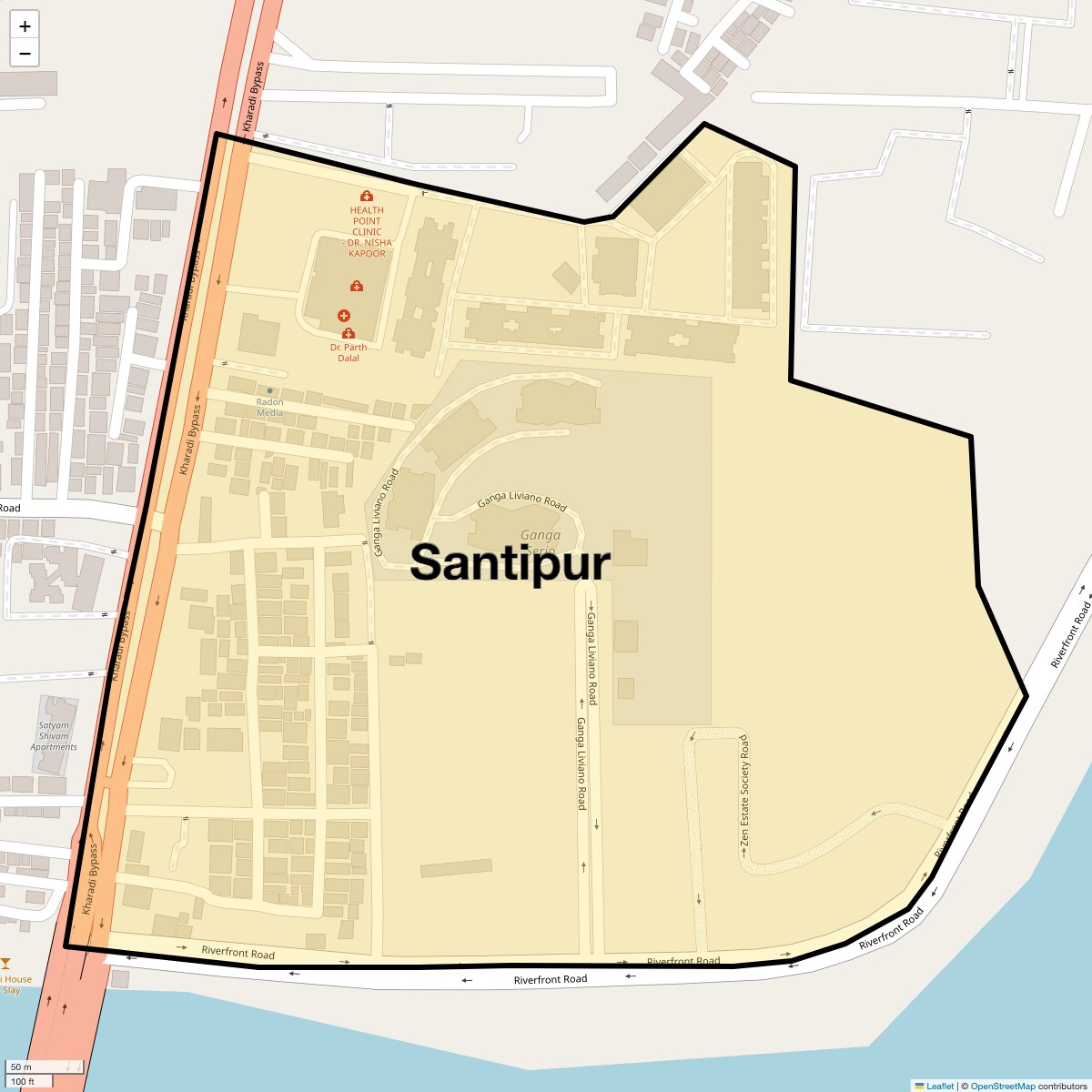 Location Map of Santipur, Pune