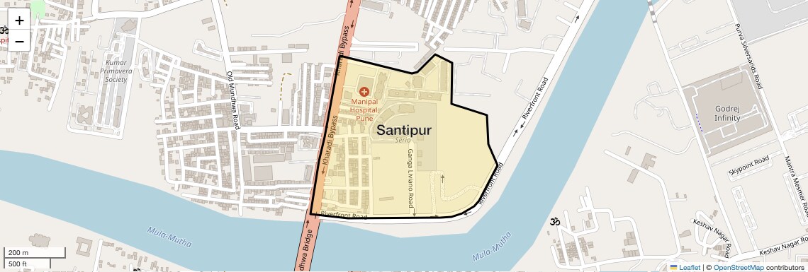 Location Map of Santipur, Pune