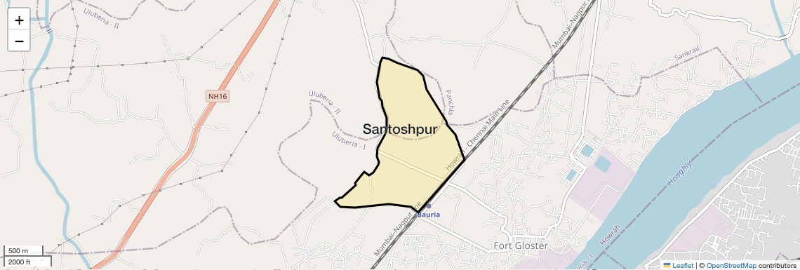 Location Map of Santoshpur, Kolkata
