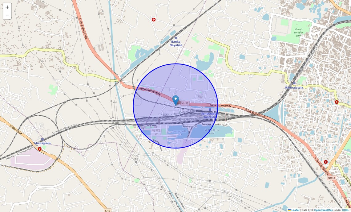 Location Map of Santragachhi, Kolkata