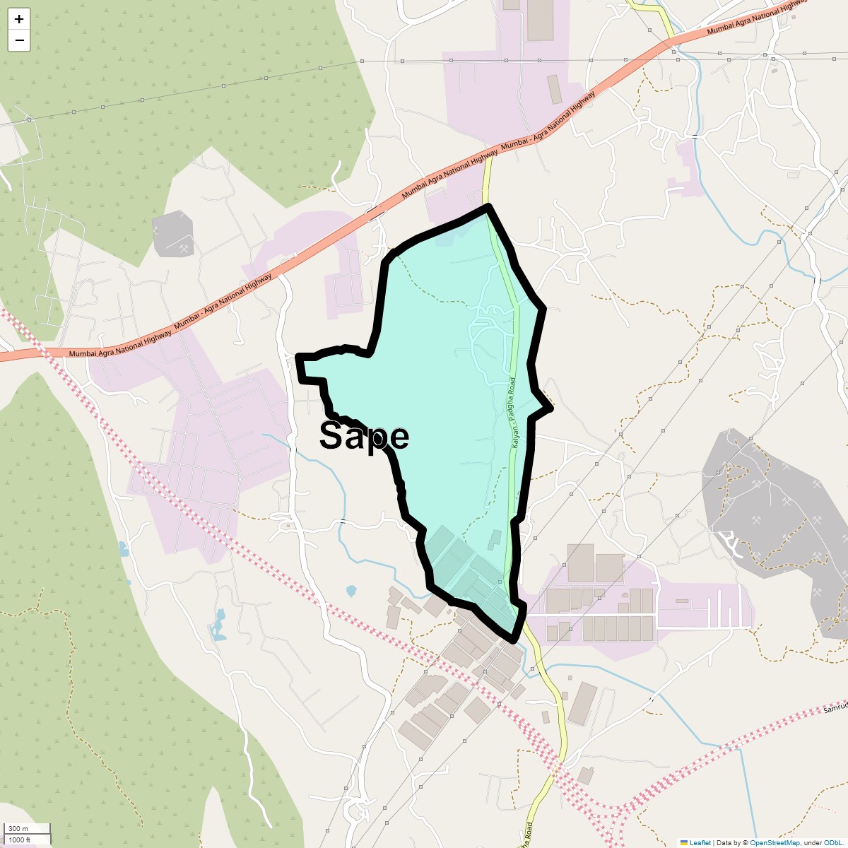 Location Map of Sape, Thane