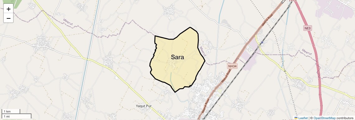 Location Map of Sara, Ghaziabad