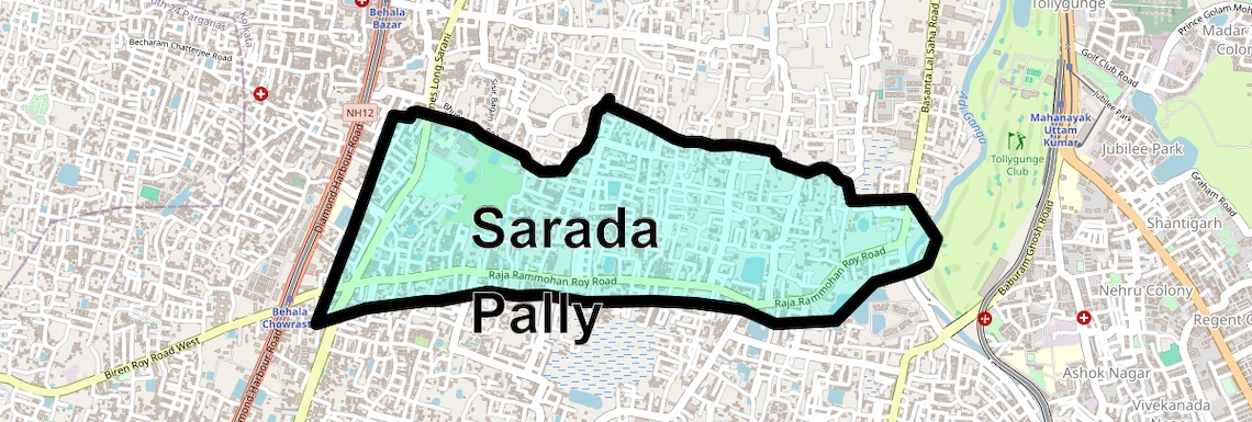 Location Map of Sarada Pally, Kolkata