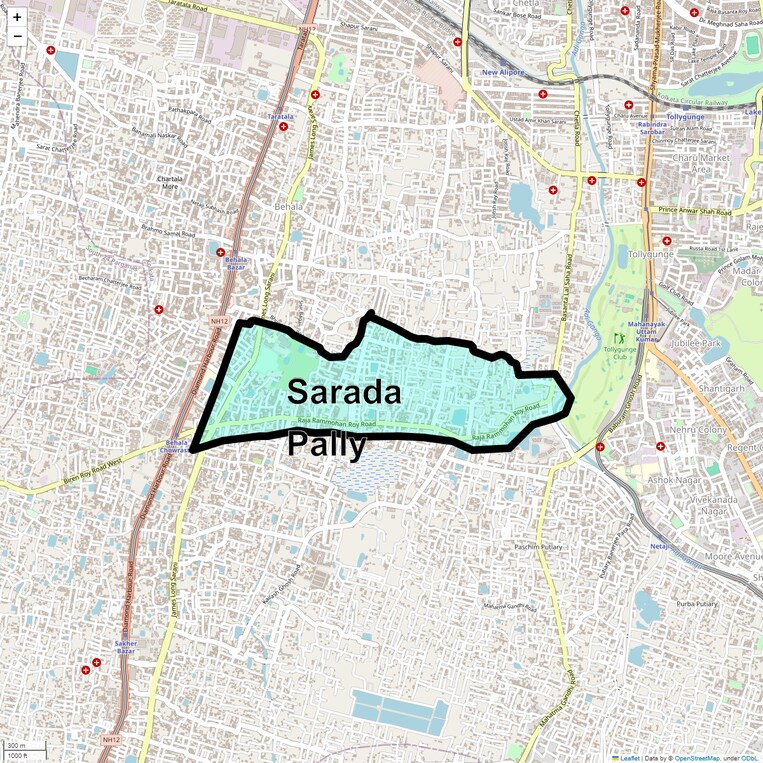 Location Map of Sarada Pally