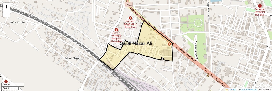 Location Map of Sarai Nazar Ali, Ghaziabad