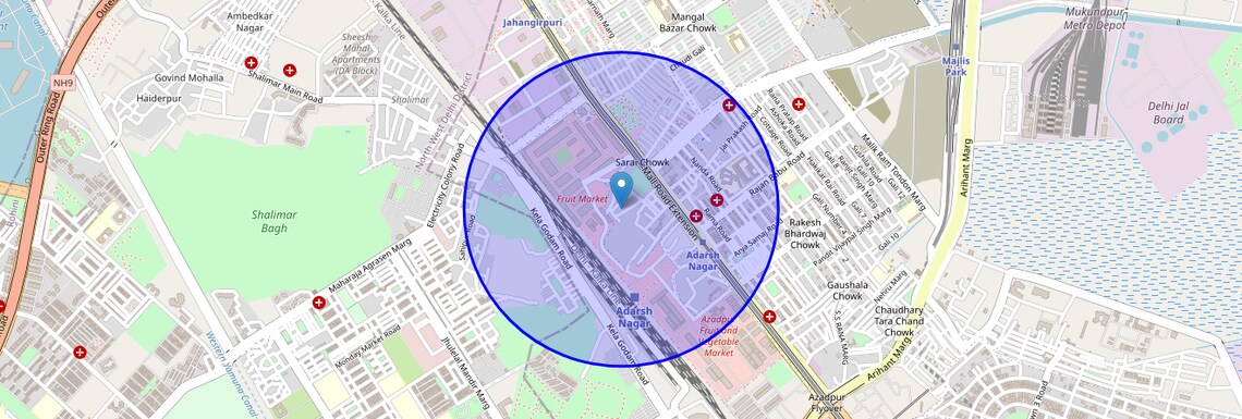 Location Map of Sarai Pipal Thala, Delhi