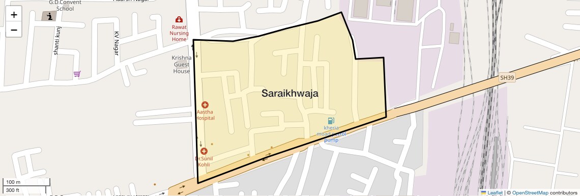 Location Map of Saraikhwaja, Agra