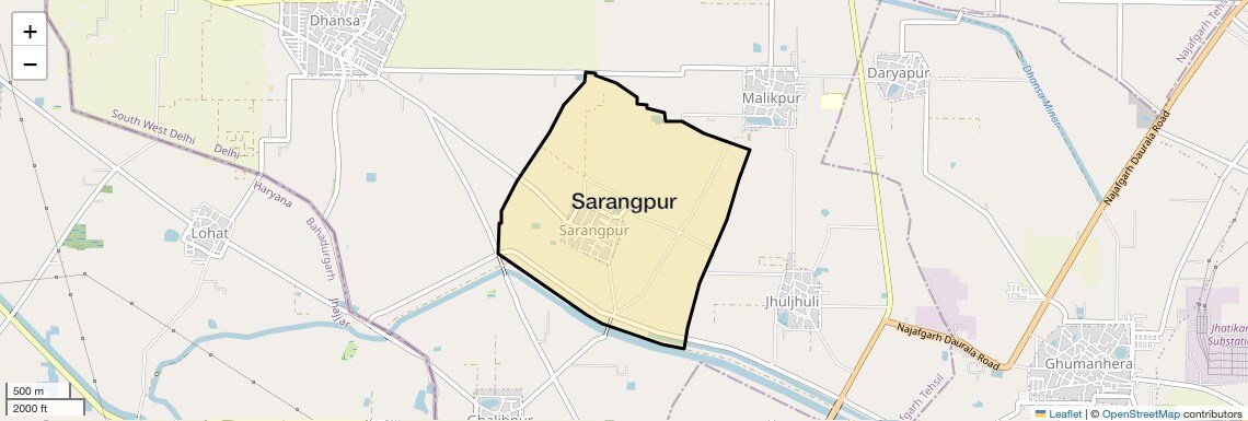 Location Map of Sarangpur, Delhi
