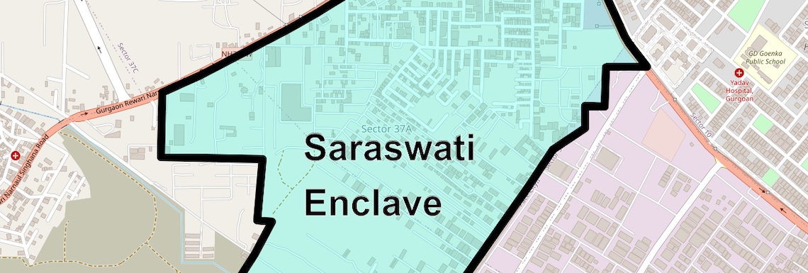 Location Map of Saraswati Enclave, Gurgaon
