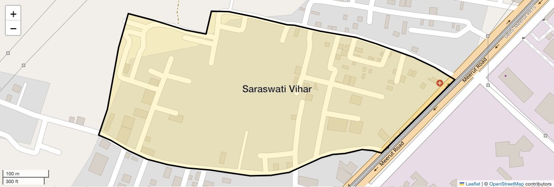 Location Map of Saraswati Vihar, Ghaziabad