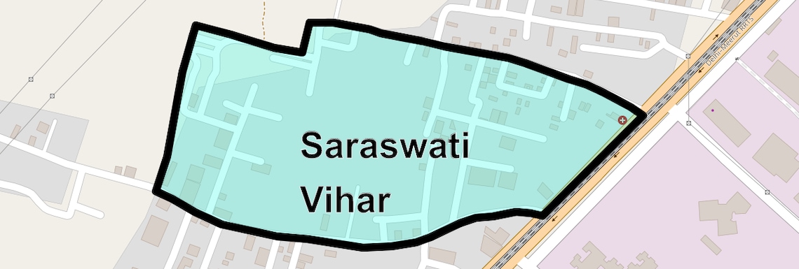 Location Map of Saraswati Vihar, Ghaziabad