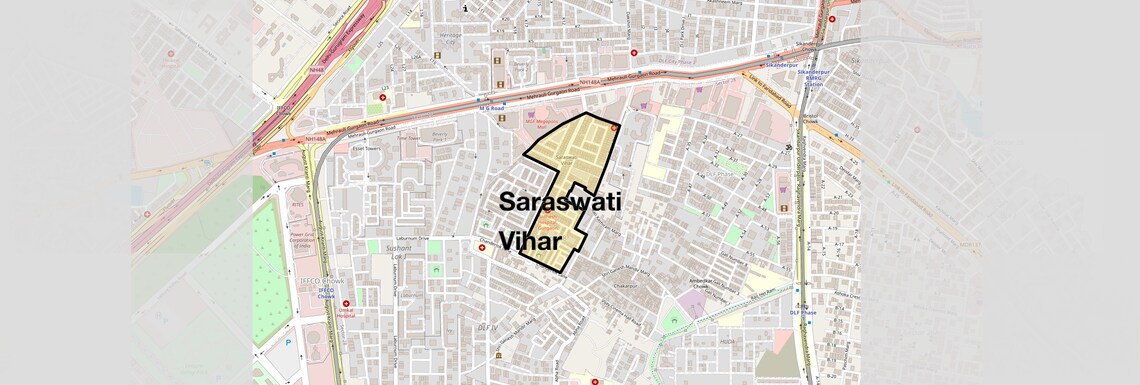 Location Map of Saraswati Vihar, Gurgaon