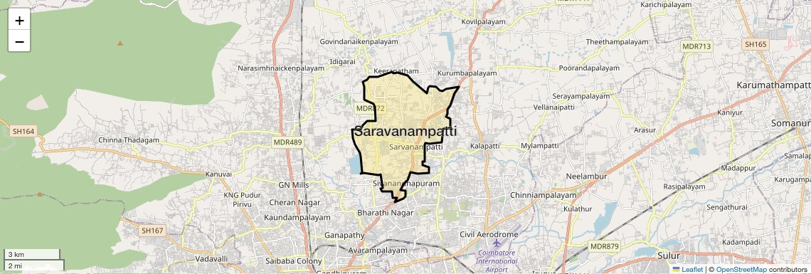 Location Map of Saravanampatti, Coimbatore