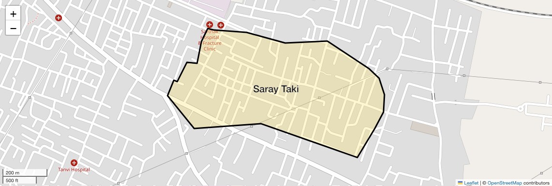 Location Map of Saray Taki, Allahabad