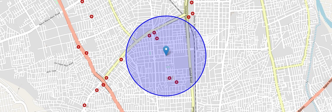 Location Map of Sardar Nagar, Rajkot