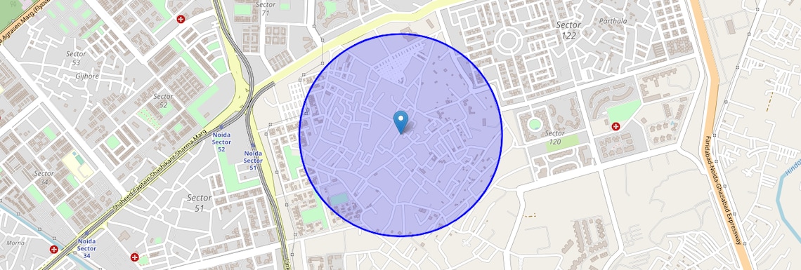 Location Map of Sarfabad Village, Noida