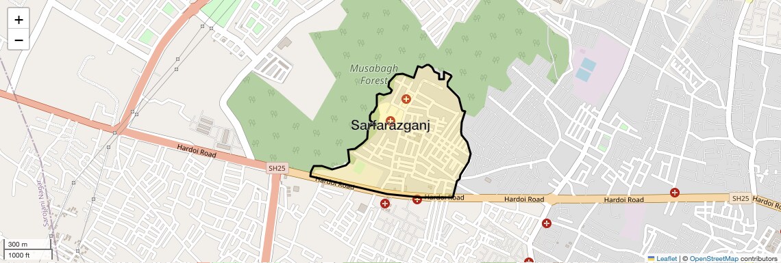 Location Map of Sarfarazganj, Lucknow