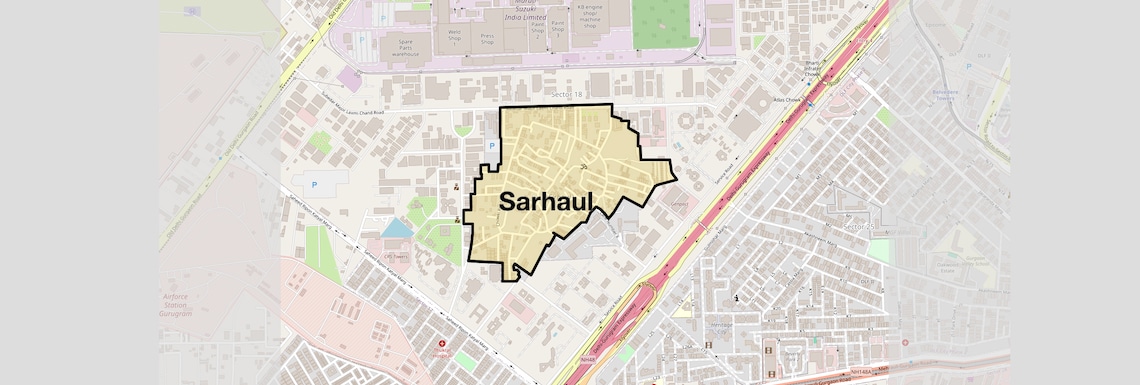 Location Map of Sarhaul, Gurgaon
