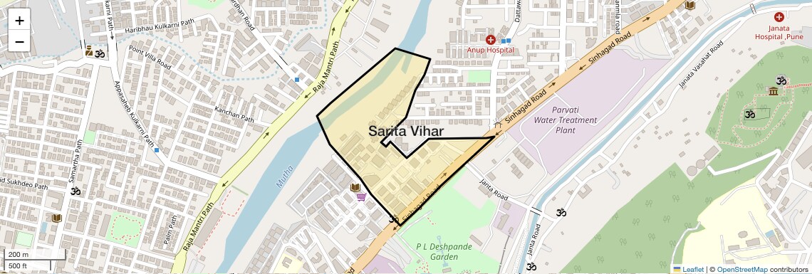 Location Map of Sarita Vihar, Pune