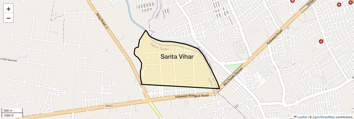 Location Map of Sarita Vihar, Rajkot