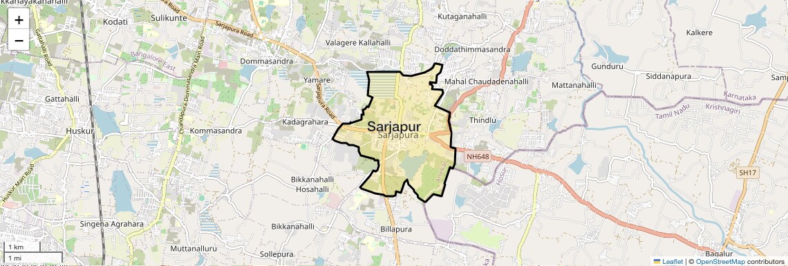 Location Map of Sarjapur, Bangalore