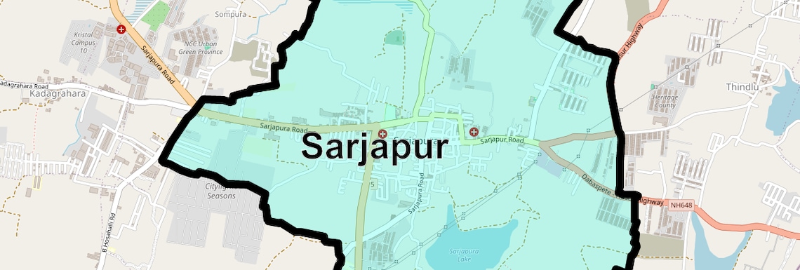 Location Map of Sarjapur, Bangalore