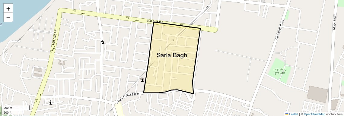 Location Map of Sarla Bagh, Agra