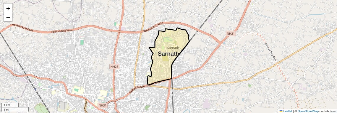 Location Map of Sarnath, Varanasi