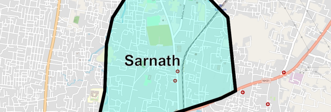 Location Map of Sarnath, Varanasi