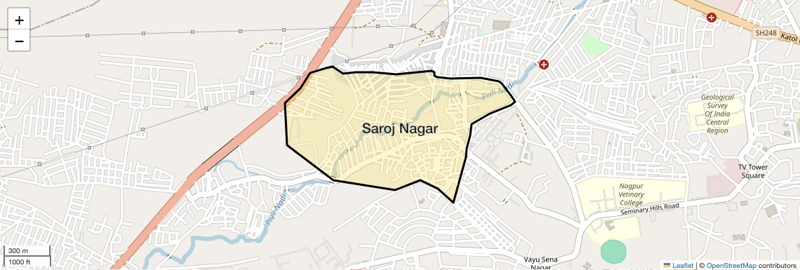 Location Map of Saroj Nagar, Nagpur