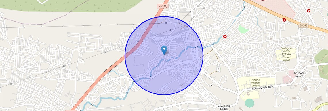 Location Map of Saroj Nagar, Nagpur