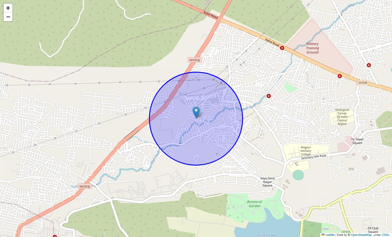 Location Map of Saroj Nagar, Nagpur