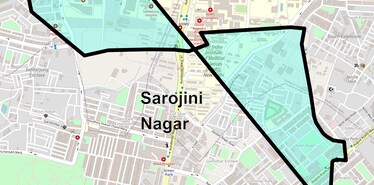 Location Map of Sarojini Nagar, Delhi