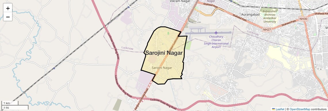 Location Map of Sarojini Nagar, Lucknow
