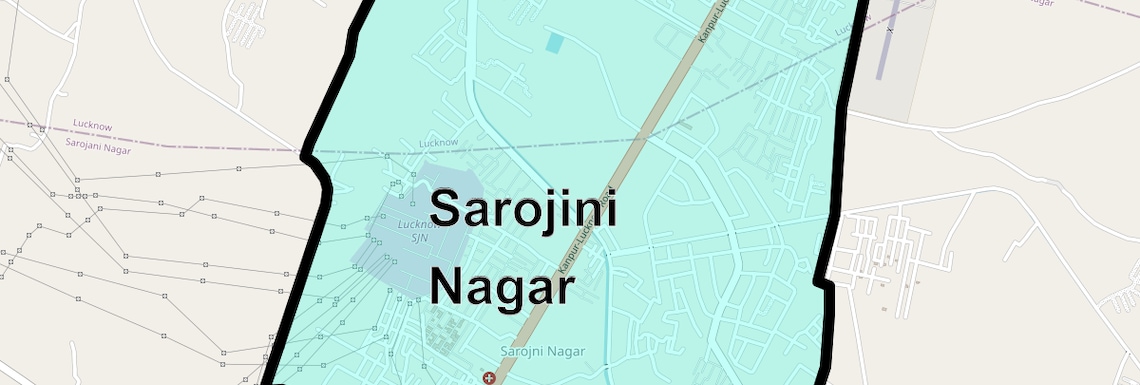 Location Map of Sarojini Nagar, Lucknow