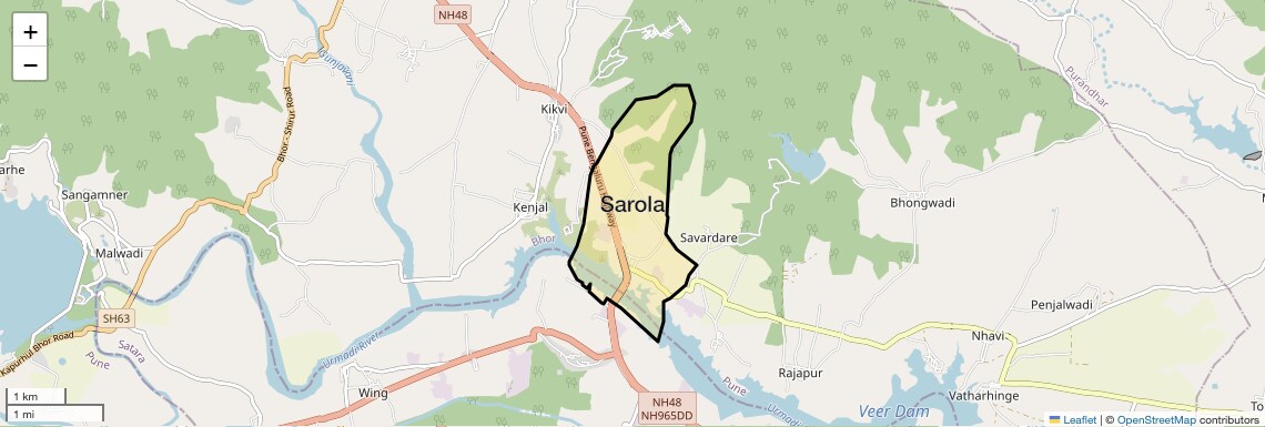 Location Map of Sarola, Pune