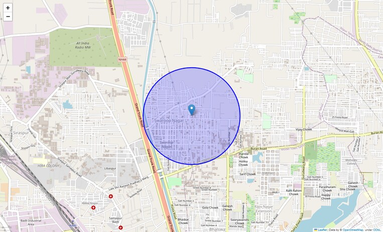 Location Map of Saroop Nagar