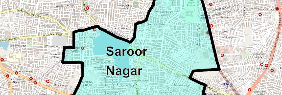 Location Map of Saroor Nagar, Hyderabad