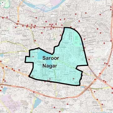 Location Map of Saroor Nagar, Hyderabad
