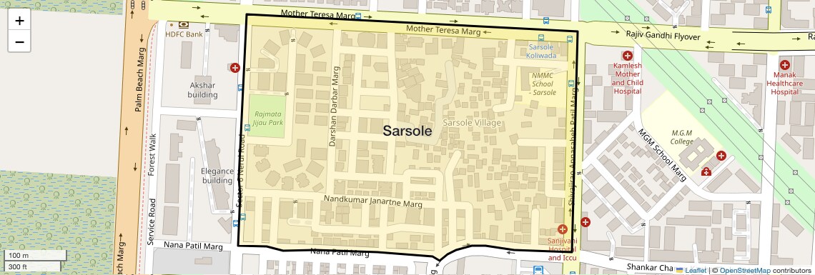 Location Map of Sarsole, Navi Mumbai