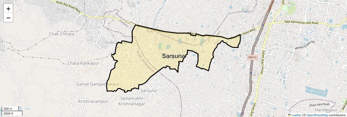 Location Map of Sarsuna, Kolkata