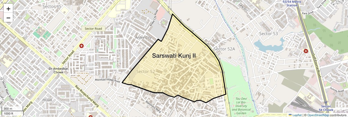 Location Map of Sarswati Kunj II, Gurgaon